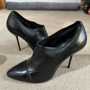 Pedro Garcia ‘Rika’ Black Leather Booties with Stiletto Heels, Size 40 (US 9.5)